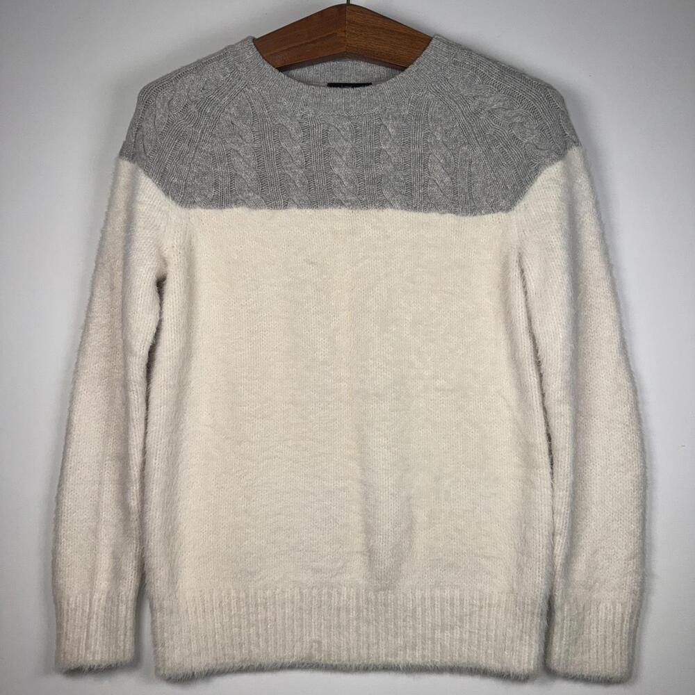 J. Crew Cable Fuzzy Merino Wool Crewneck Sweater - - Picture 1 of 7